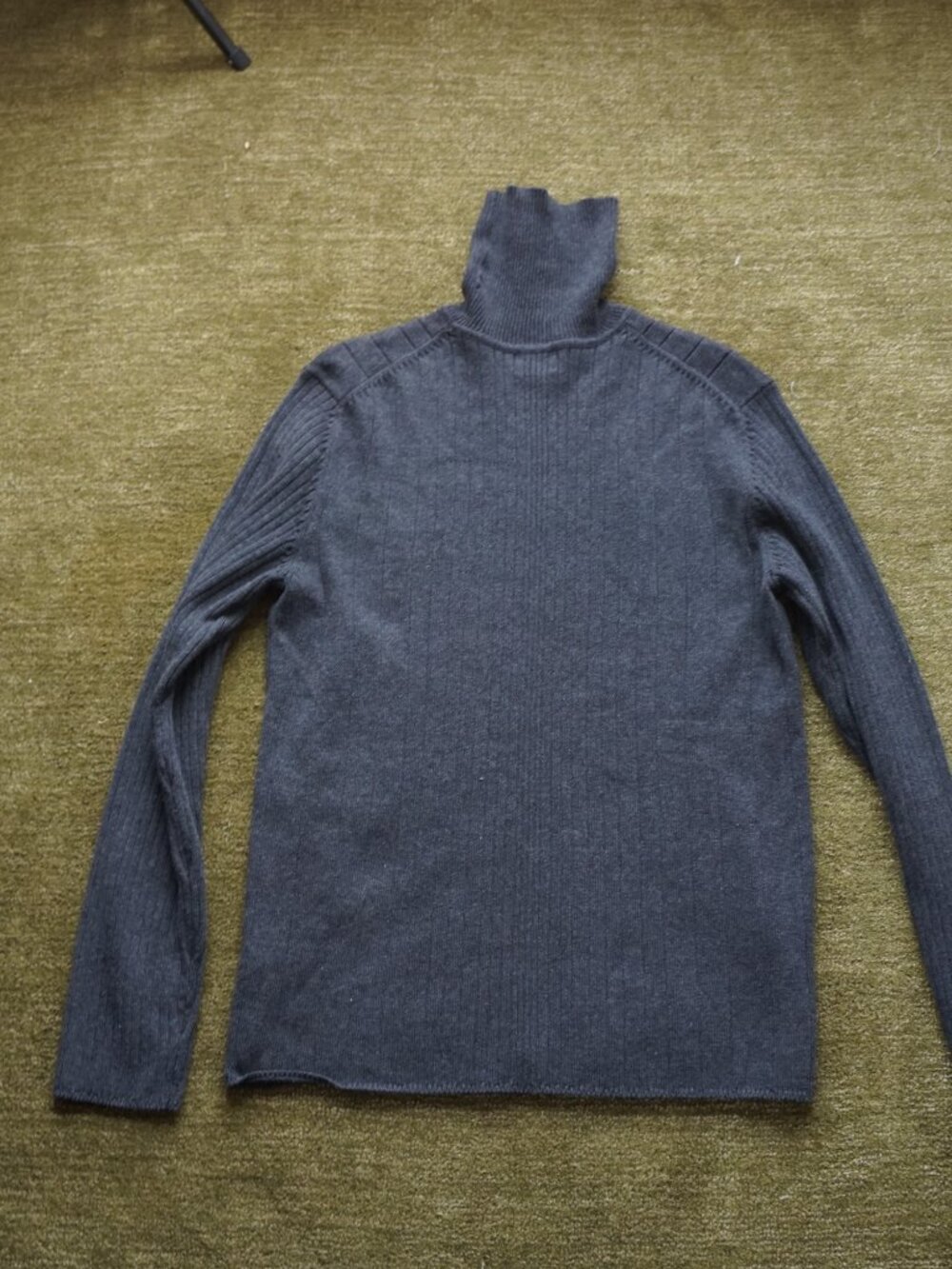 Vintage Calvin Klein Dark Gray 100% Cotton Turtleneck Sweater L - Picture 8 of 8